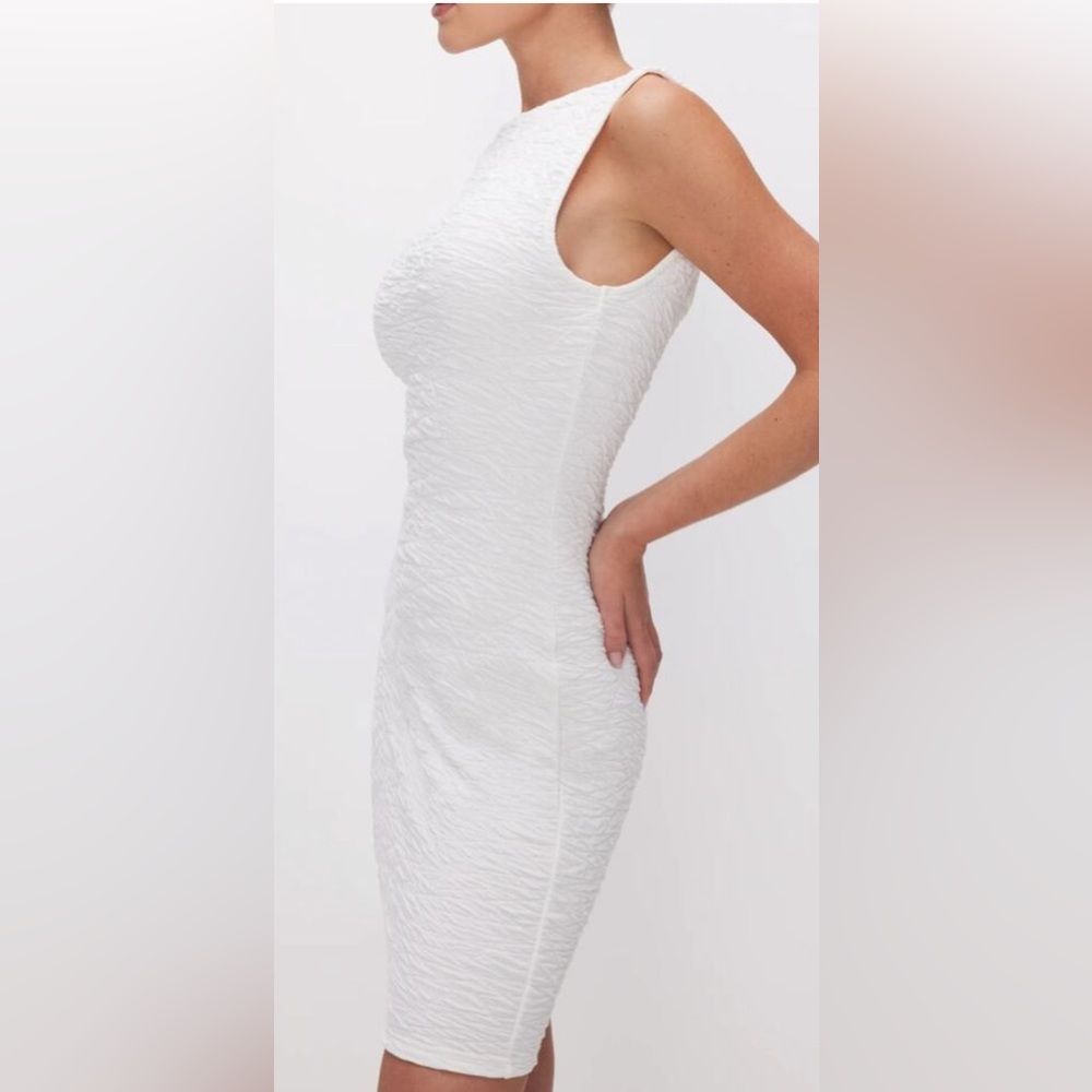 Good American Cloud White Textured Dress
